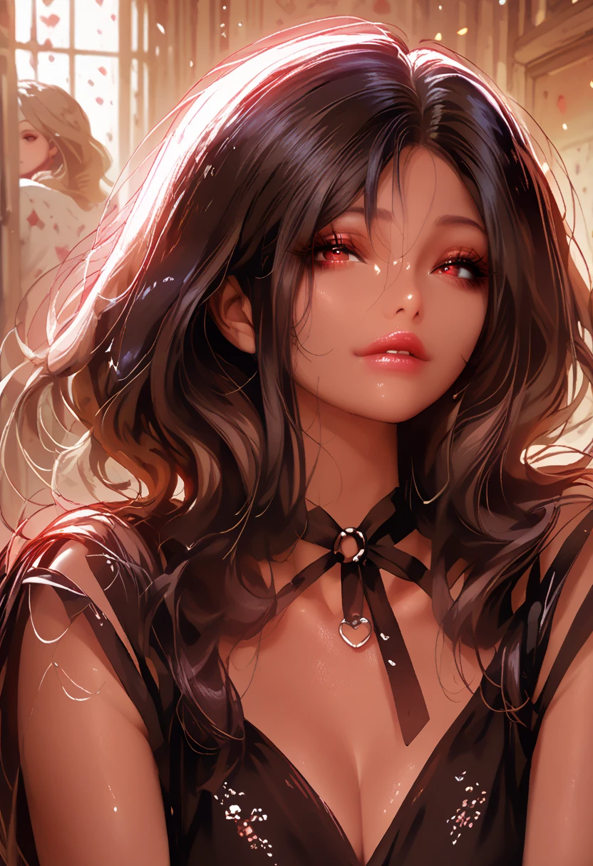 a beautiful detailed portrait of lisa from the kpop group blackpink, intricate facial details, piercing gaze, full lips, long elegant neck, sensual expression, wearing a revealing outfit, flawless skin, cinematic lighting, highly detailed, photorealistic, 8k, masterpiece