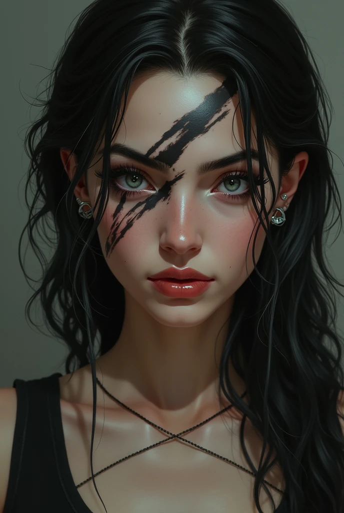 rcook, ((cartoon)), brutal girl (shibari huntress:1.3), sexy hot woman, revealing, ((long wavy psychedelic dreads)), (((insane mad creepy eyes))), anxiety, beautiful face, (detailed skin, skin texture), (Muscles:1.3), huge breast, professional majestic oil painting by Ed Blinkey, Atey Ghailan, Studio Ghibli, by Jeremy Mann, Greg Manchess, Antonio Moro, trending on ArtStation, Intricate, High Detail, Sharp focus, dramatic, photorealistic painting art by (greg rutkowski:1.1) (Horror Colors:1.5)