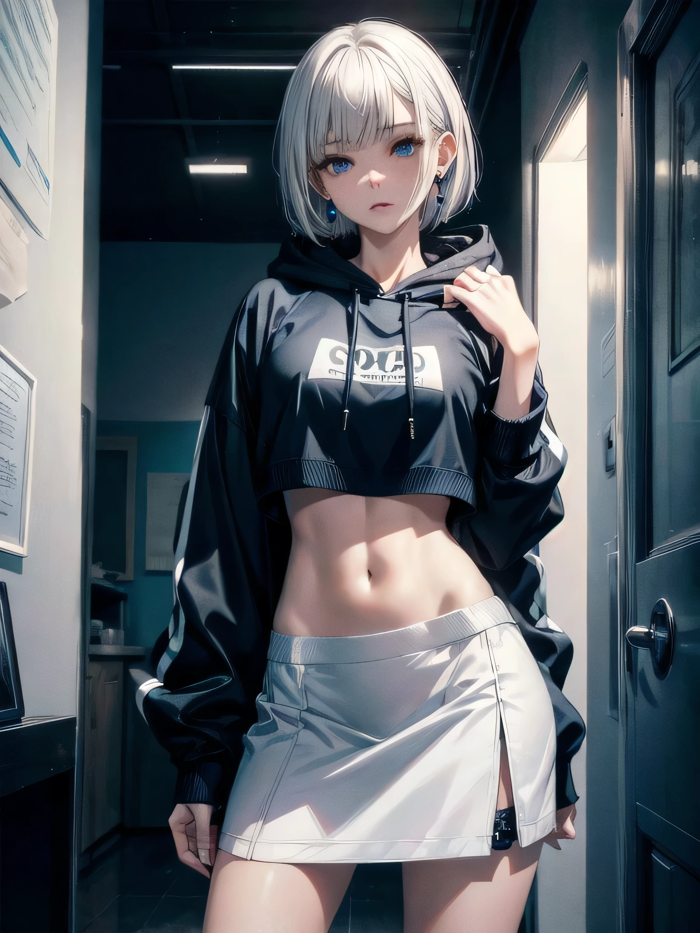 Katzenohren, Fuchsschwanz,langes Scheitelhaar,Hoody,Showing off her underwear