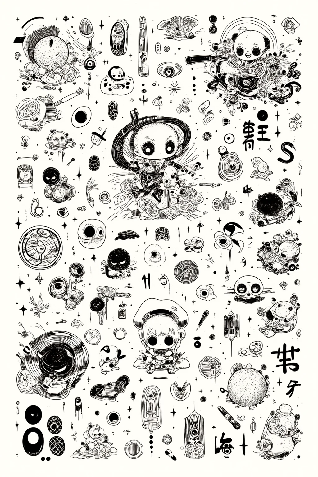   large collection of ukiyo-e tattoos and symbols, Flash Sheet,   tattoo flash  , sailor jerry   tattoo flash  , mcbess, mcbess illustration, McBess poster ,   artwork, ink   artwork,   tattoo sketch  ,   sticker illustration  , Ink drawing,   tattoo graphic  ,  graffiti, hd   artwork,   HD vector art  , retro line art,   line art illustration  ,   tattoo design ukiyo-e , Ultra Fine,  very detailed,  top quality , 