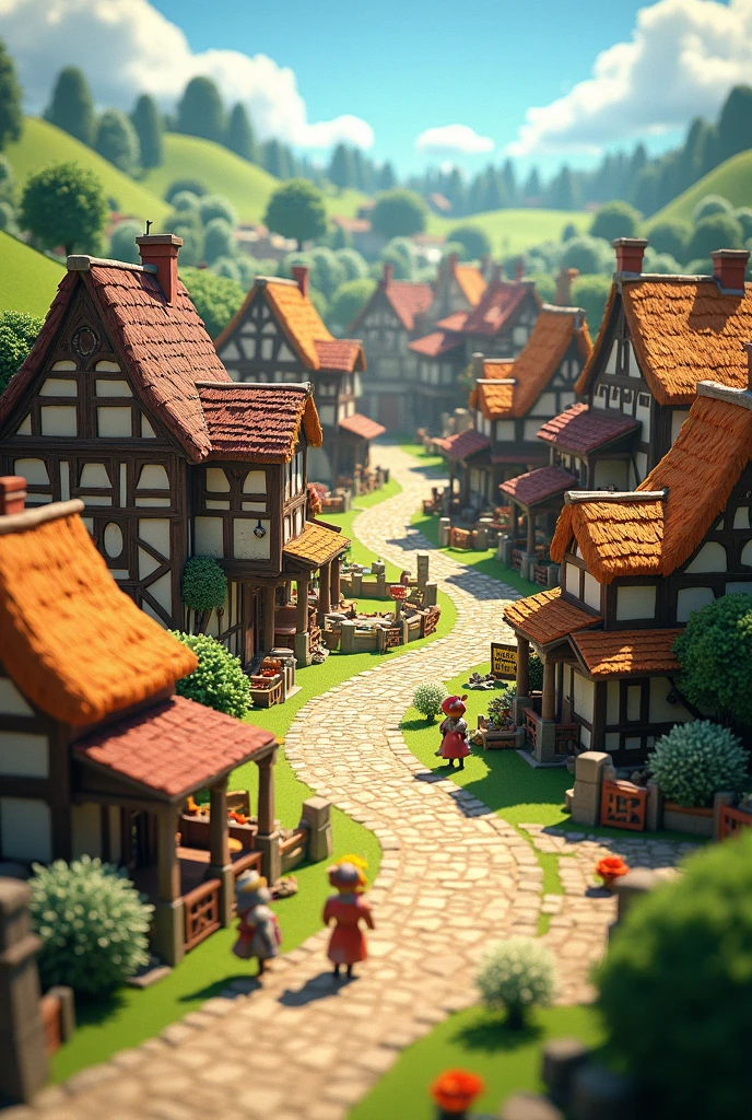 3d village background 