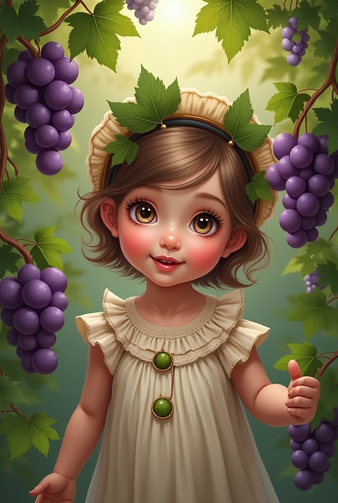 a girl BLONDE CHILD WITH LONG STRAIGHT HAIR, PORTRAIT, CLOSE UP, there are many black grapes hanging from a vine in a vineyard, grapes, wine, translucent grapes, yellow and black grapes, closeup translucent grapes, grape, 1/30, elaborate composition, thick and dense vines, best-selling, vineyard, high-quality product image", by Karl Völker, adult, f 2 0,  Harvest, award-winning masterpiece
