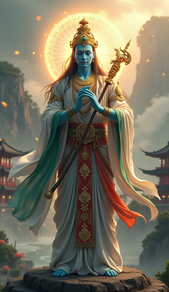 (masterpiece), a very detailed CG unity 8k wallpaper, with the big Buddha statue as the main body, high-quality nonsense, and the panorama presents the feeling of the macro world. Bright sunlight shines on the face of the statue, carving rich details and textures, so realistic that you can't help but want to touch it yourself. --auto --s2