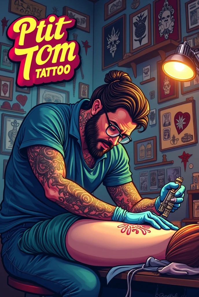 confused man giving superman a tattoo