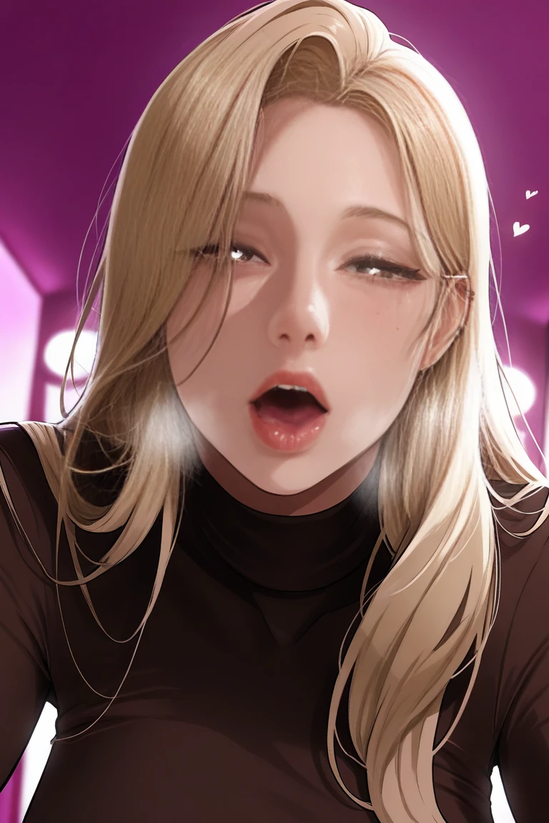   high res, masterpiece,    anatomically accurate ,  Ultra high definition ,  Smooth Skin,   very detailed ,   long hair,  blondes, Chest, out their tongues.,  heavy breathing, heart lens  ,  close-up , Lots of piercings, Alone, (( mature ,  teardrop )), 


Late night ,Desaturated lighting、  ambient lighting in the room with the lights off ,   ライトが消えた部屋に,  Love Hotel ,  Love Hotel  のベッドルーム,  cowboy shot、 Disheveled Clothes