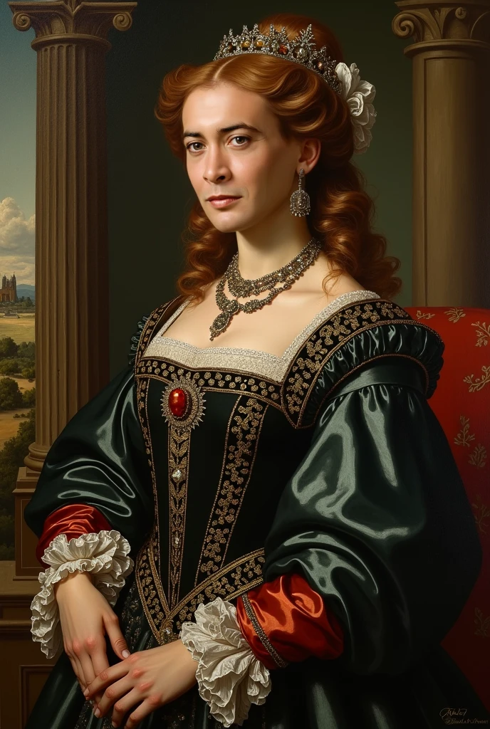 As a painting portrait of Mornarca from the Renaissance
