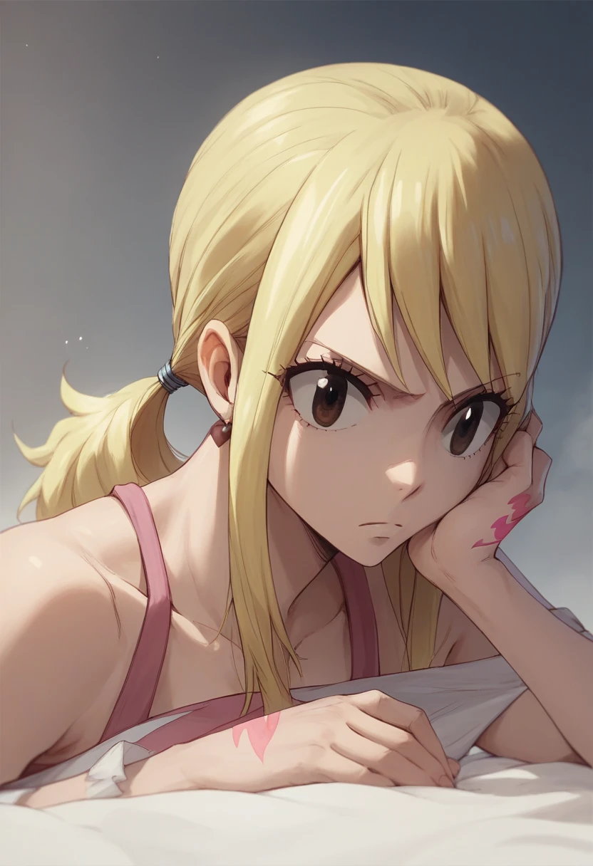 lucy heartfilia, fairy tail, blonde hair, brown eyes
