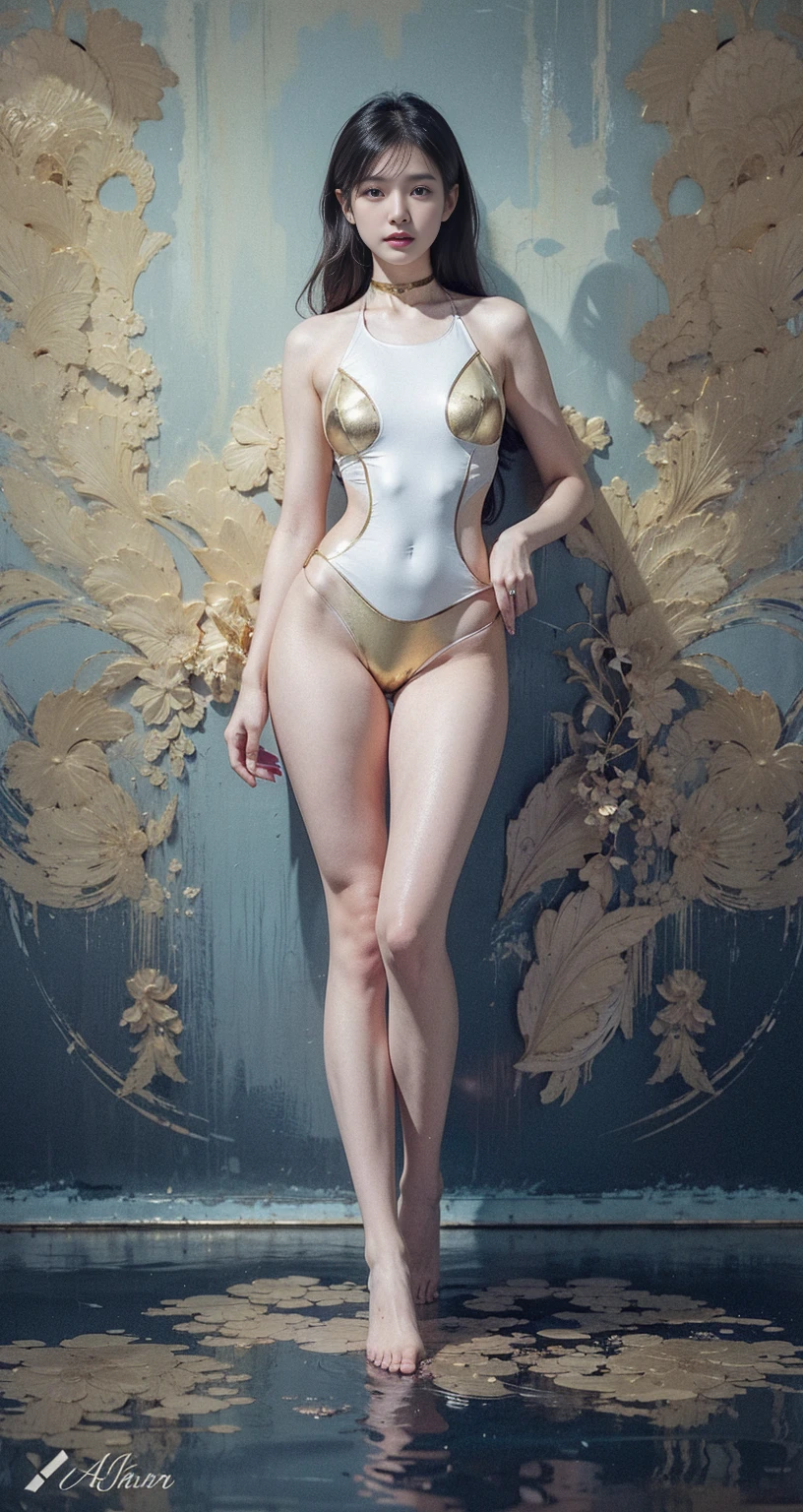 High resolution image of muscular blonde white skin woman, showing full body, breasts big, big-ass, wearing futuristic space sexy outfit, walking on deserted Mars, With Sun, looking at camera, perfect italian style face, fine nose, pink mouth lips, cloused mouth, well-defined eyes with blue irises, show beautiful legs, show your two beautiful feet, beautiful toes, 8K ultra resolution