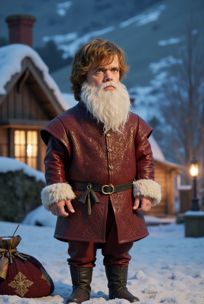 Tyrion Lannister, wearing a santa costume