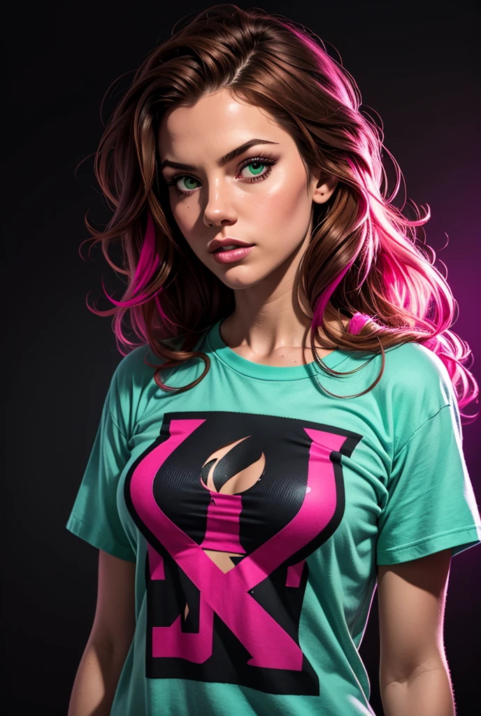 A woman in a colorful sweatshirt, big breasts, mysterious smile, in motion, 3D magical details, James Jean Soft Light, 4K, Yuri Schvedorf and Tom Bagshaw, beautiful digital artwork, Sylvain Sarrell and Igor Mosky