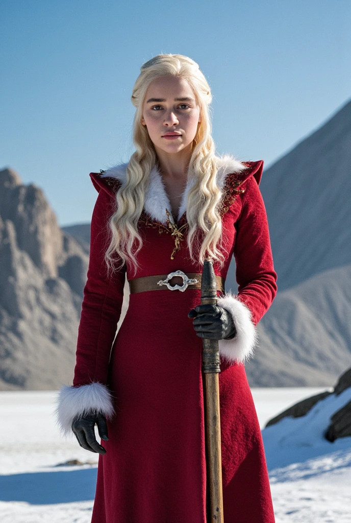 Daenerys Targaryen, wearing a santa costume 