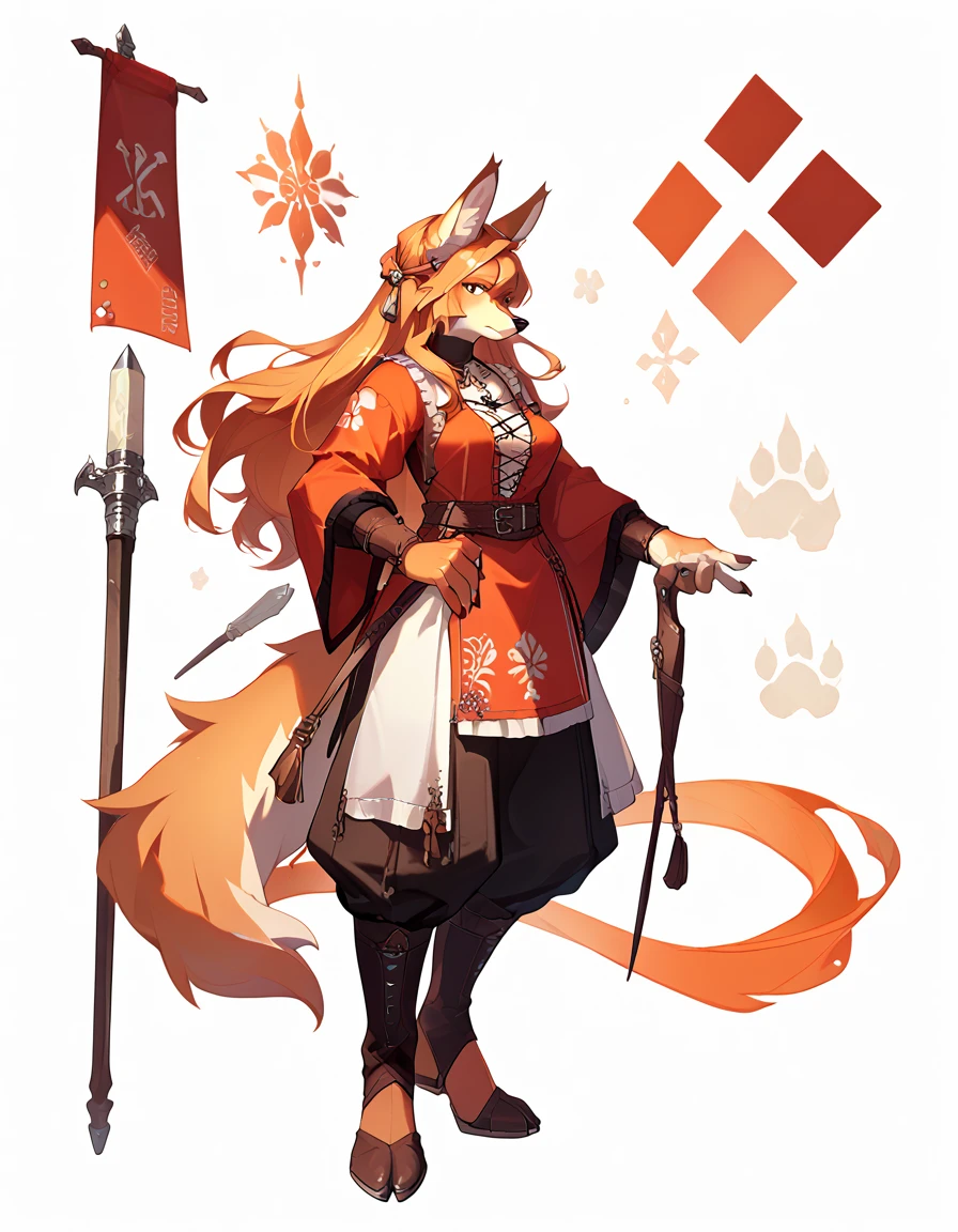 furry, (((1girl, woman, female))), A white woman, full body, waterpaint style, character sheet, medieval, long hair, neutral pose, furry charracter, kemono, anthro, character design sheet, white background, full body