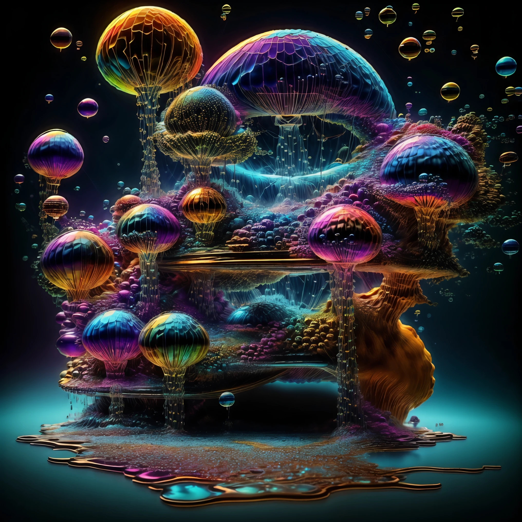 A close up of beautiful bubbles floating on top of each other, LSD, DMT imagery. octane render, psychedelic droplets of water, abstract liquid, and intricate rainbow art. octane render, black 3d fluid simulation,  ethereal bubbles, swirling liquids, and highly detailed, octane render, reflective rainbow bubbles, twisted colors inside of glass spheres, Psilocybin Dream inside an amazing image of light emerging from colors in a shimmering glass morphing out of colors, bright neon and fluorescent colors,very bright, vibrant colors, perfectly formed and symmetrical reflective bubbles and spheres, attention to detail with these beautiful bubbles and spheres, Extreme Hallucinations in a gorgeous piece of  psychedelic digital artwork, Stunning, pixel art, tripped out colors, 4d mandelbulb psychedelics, glass like psychedelic landscape, intricate rainbow environment, psychedelic underwater brightness and glow with neon colors, glowing colors twist inside of translucent glass spheres and bubbles with light and color reflecting off of both in bright fluorescent colors, psychedelic trip, fluorescent and neon aesthetic, psychedelic vibrant colors, bright psychedelic paint splattered backgrounds,swirling spirals and vortex, bright vibrant colors popping out from 3d glass spheres, Rotational Symmetry, Pixel Assets, Portrait photography, Surrealism, Photorealistic, Hyperdetailed, Glass Morphism, Digital Art, Sparkle, Optical Illusion, Glowing Light, Reflective Light, Overexposure, Backlighting, Depth Of Field, Spheres and bubbles show perfect Symmetry, UHD, High Details, High Quality, Super Detailed, Full Focus, Awe inspiring, Shockingly unique wallpaper art, Breathtaking, Indescribably Beautiful, Heaven sent images, Best Quality, Award Winning, MasterpieceA close up of beautiful bubbles floating on top of each other, LSD, DMT imagery. octane render, psychedelic droplets of water, abstract liquid, and intricate rainbow art. octane render, black 3d fluid simulation,  ethereal bubbl