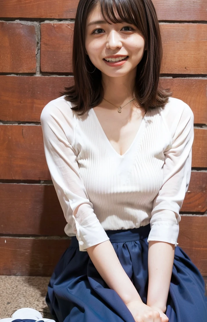 (Highest quality:1.5), (Real:1.4), (Ultra high definition:1.4), (1 Japanese skinny woman in her twenties), (skinny body), skinny face, (White plain blouse), (Long skirt), pumps, (skinny woman is standing in living room at home), (20's skinny woman is standing with white blouse and long skirt on office street), (front view of a skinny woman), office Street, (Close up of upper body), (smile), (Turn your body forward), (upright), (skinny), (skinny), (Very thin)