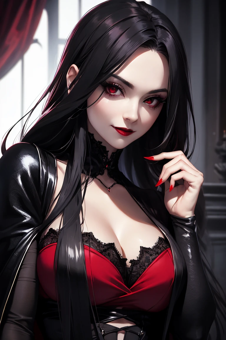 1 girl、Detailed facial details,Cat ear,Black long hair,red lips,Slim,Latex school uniform,Student Clothing,Large Breasts,Charming red eyes,,handcuffs,collar,Radiant Skin,campus,forest