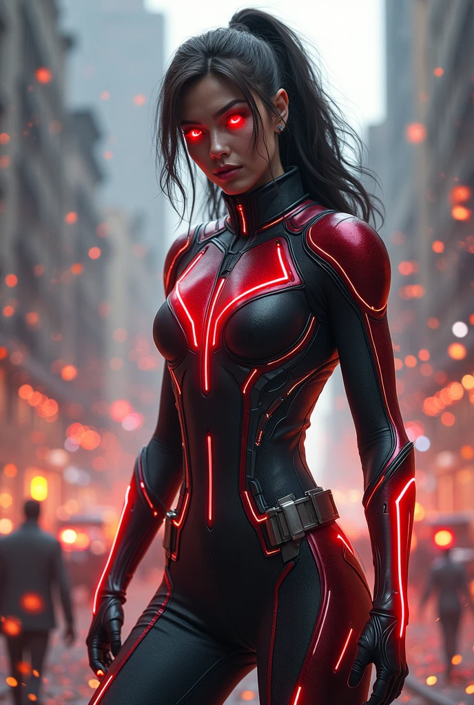 Melissa Barrera Spider woman, cyberpunk, 8K.