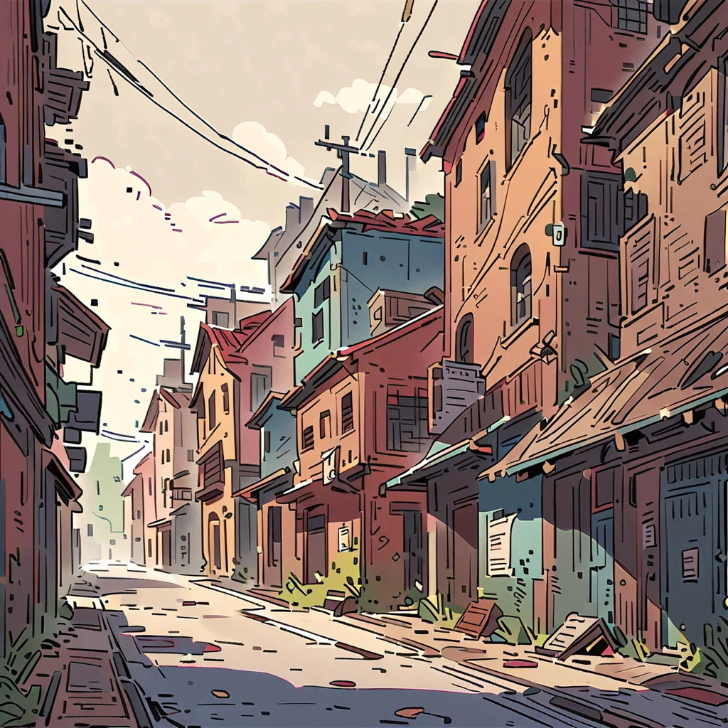 The buildings are even more dilapidated
