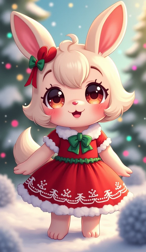 Anime Chrismas dress cute bunny girl