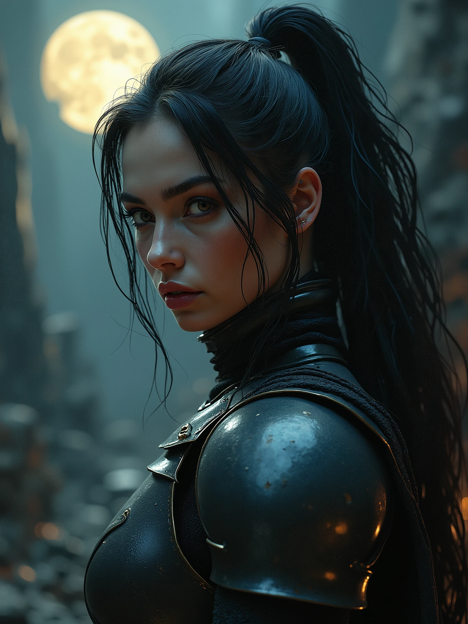 Arafed image of a woman in a science fiction scene., android jones and chris dyer, portrait of sofía vergara, square enix cinematic art, promotional image of the movie, shot on imax, muspelheim, Protagonist in the Foreground, Pablo Atreides, imax render, evil sorceress, ellora, imax