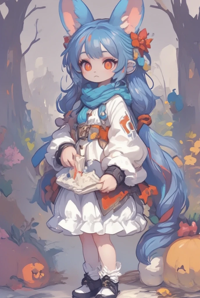 3Dfigure, 1girl, (furry girl, anthro rabbit:1.5), cute flat 2d anime illustration, animal nose, obi, long hair, blue hair, yellow eyes, braid, open mouth, ahoge, multicolored hair, blush, hair between eyes, streaked hair, colored tips, breasts, :d, hair flower, half updo, looking back, japanese clothes, japanese yukata, hair ornament, yukata, floral print, sash, looking at viewer, flower, solo, holding, upper body, from side, print kimono, smile, blue kimono, paper fan, holding fan, heart, uchiwa