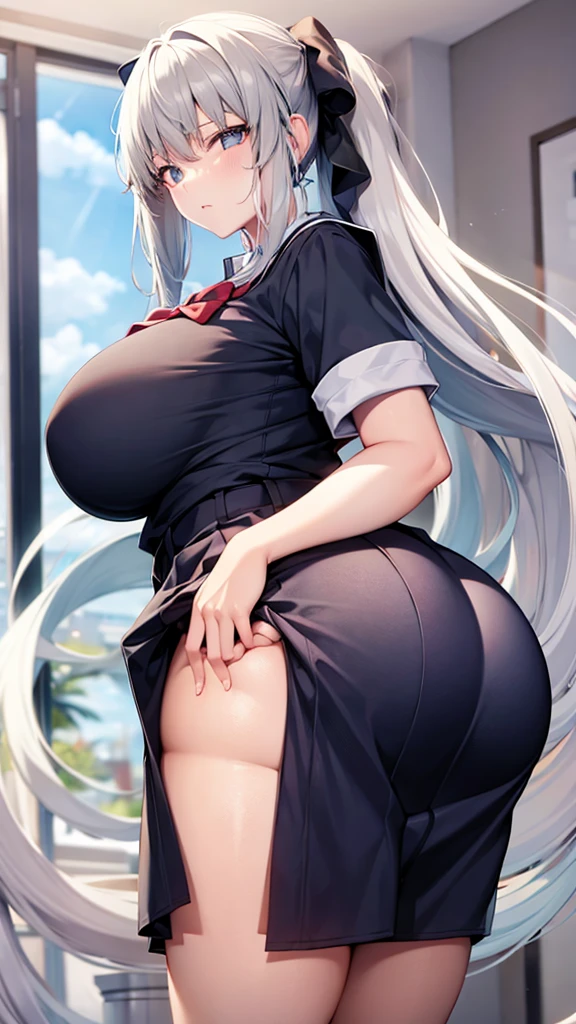 big breasts　big ass　school uniform　big penis