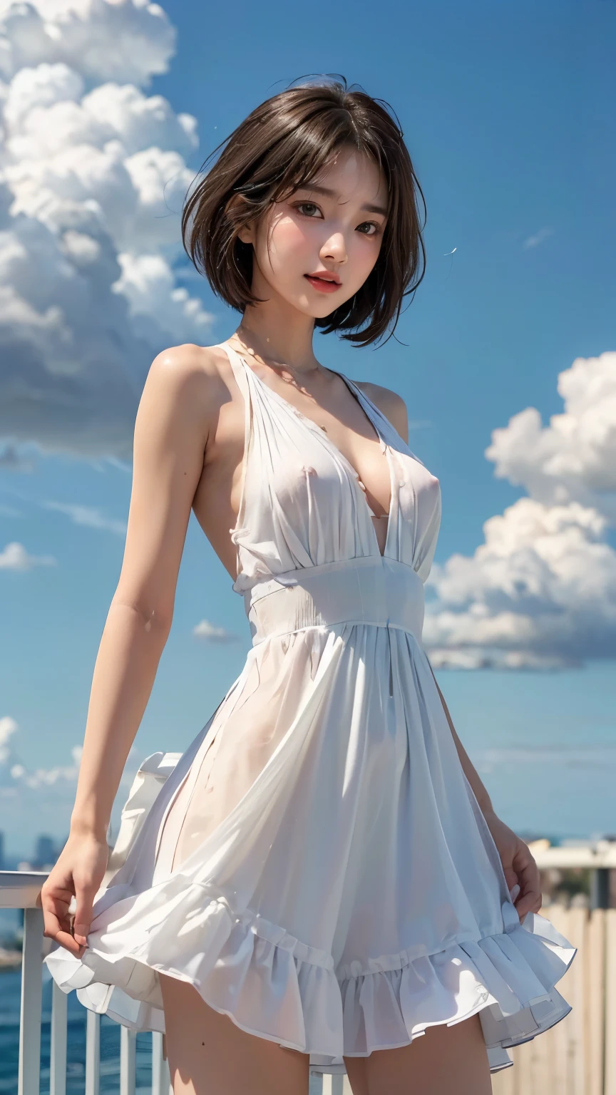 As it is,((16k, masterpiece, RAW photo, top quality , super high res, realistic , highly detailed CG integrated into 16K)), 8k, diamond with s, wallpaper, written border depth , beautiful faces:1.4,big, Beautiful double eyelids,Cinematic Light, beautiful faces,( detailed face ),( slender and cute woman :1.4),(20 years old:1.4),(With the same expression:1.4),ポーズAs it is,close ~ eye,( temporarily stop , Skin color, And the clothes are still the same.:1.4), accurate anatomy:1.4,((nsdw,Completely naked:1.4,Small and cute nipples, beautiful pussies ,sweat))