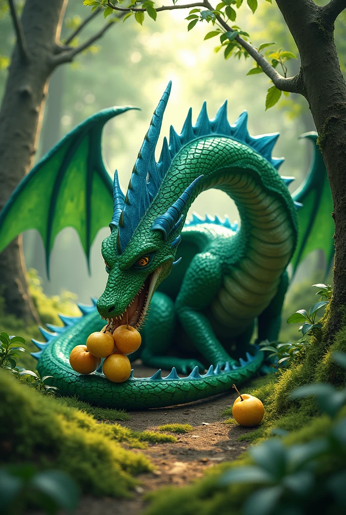 White dragon eating banana
