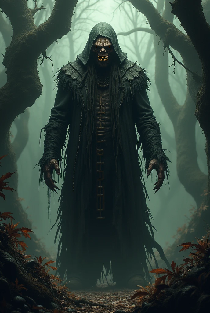 abandoned young graphite Krampus's mummy made of dead plants crawling out foggy Louisiana forest, radioactive atmosphere,charcoal mechanical clockwork trees, steampunk dark horror fantasy, ominous landscapes,large number of stars fly towards the viewer,radioactive world,ruined theme,lots of toxic dust,amazon,full body length shot,once pretty face,full body length, eerie atmosphere, ethereal presence,  toxic mists, supernatural entities, sinister aura, dark and twisted branches, macabre elements, eerie and ominous lighting，Complicated detail,captivating creation,intricate details,extremely detailed,masterpiece,intricate details,eyes extremely detailed, high detailed eyes,32k resolution, Nikon Z9,like Stone Forest in Yunnan Province of China,Simon Stalenhag,Nicola Samori,Wangechi Mutu, horror movie, cinematic look, creepy aesthetic, ultra detailed, photorealistic, masterpiece,(professional 3d render:1.3),??????, deep matte black, fashionable alien  heroine, vespertine, futuristic clothing and glass, movie still, avante garde design stylings inspired, decadent