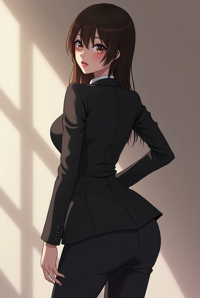 She has a cool personality and is calm, but she is weak to humiliation and has a big butt.、He looks scary when he's angry、A polite-spoken catsuit-wearing girl「Megumi」A woman named