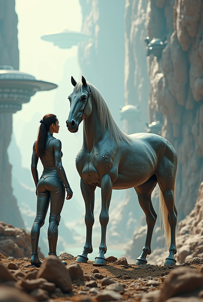 create a mighty Centaur ruling the universe, low angle shot, karol bak uhd, beautiful digital artwork, girl in a cosmic armor suit and high heels, 8k highly detailed digital art, digital art fantasy, digital art fantasy art, gorgeous digital art, digital fantasy art ), detailed fantasy digital art, digital fantasy art, beautiful sci fi art, cyborg goddess in cosmos, vibrant luminescent epic surreal scenery, closed mouth, depth of field, eyelashes, glowing, jewelry, light particles, lips, nose, planet, profile, realistic, long flowing hair, solo, space, full body,