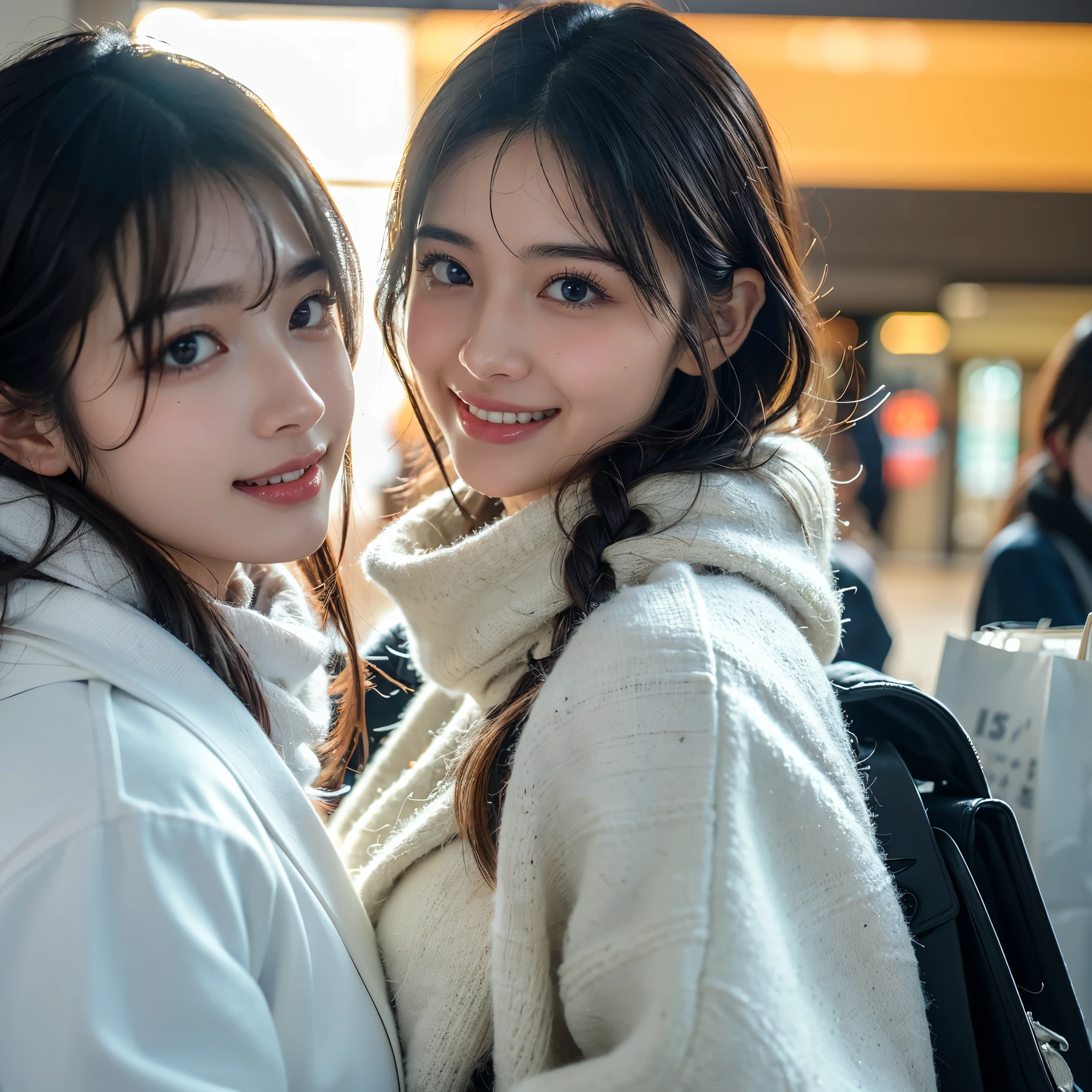 (((Full body photo)))、(((on the train)))、16 year old school girl in uniform、commute、Commuting、(smile)((Emphasize cleavage))
((Black bra visible))
8K、RAW Photos、Highest quality、masterpiece:1.2、Super detailed、Super Resolution、Ultra HD、8K壁紙、Amazing details、Photorealistic:1.4、Having fun by the water、Full Body Shot、Full body photo、High-resolution RAW color photos、Professional photos、A scene full of emotion、Very detailed and beautiful、Ultra HD、8K壁紙、Amazing details、Huge file sizes、Highly detailed beautiful girls、Highly detailed face Highly detailed eyes、Extremely realistic skin、 Highly detailed fingers, Highly detailed nose, Highly detailed mouth, Perfect Anatomy, Highly detailed background, Highly detailed clothing, Teen, cute女の子, Famous Japanese Idols, cute, Realistic body, Slender, White skin, Glowing Skin, Slim body, Realistic Face, Delicate eyes, double eyelid, 
