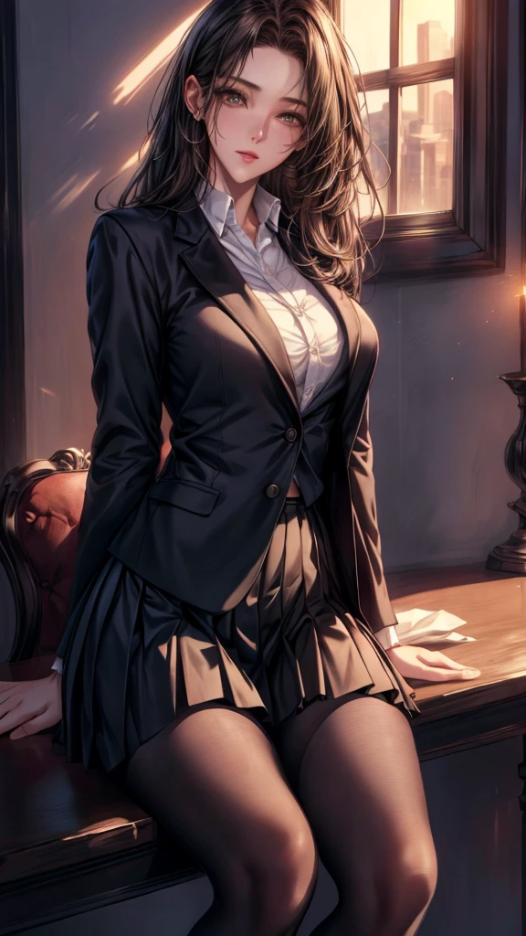 Beautiful mature female lawyer, (Michelle Pfeiffer:Charlize Theron:0.5), (skin texture:1.1), high detail face, Detailed lips, detailed eyes, brunette braided Hair, Black Blazer the button is open, no bra, no shirts, no cloth, Tight micro mini skirt, no panties, no underwear), laying on sofa and play wet vagina, at the library, with open legs,   show wet vagina, (athletic body), ((small breasts:1.1)), cleavage, detailed clothes, Shirt unbuttoned, Lewd librarian, Photorealsitic, (​masterpiece:1.2), highly detailed, intricate details, Professional, cinematic lighting, rim lighting, studio lighting