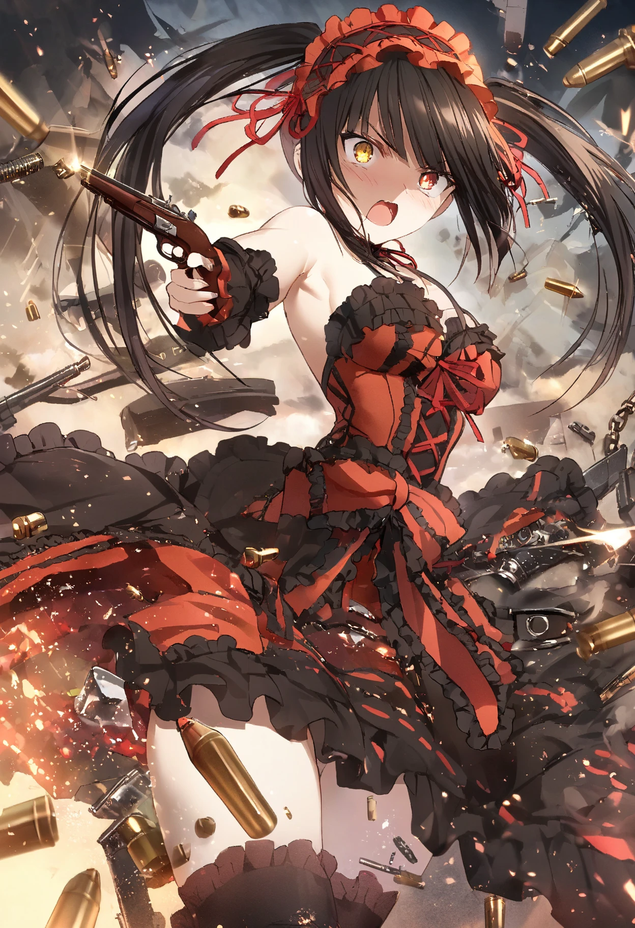 Crazy, Devil Eye, Tokisaki Kurumi, Gun possession, bullet