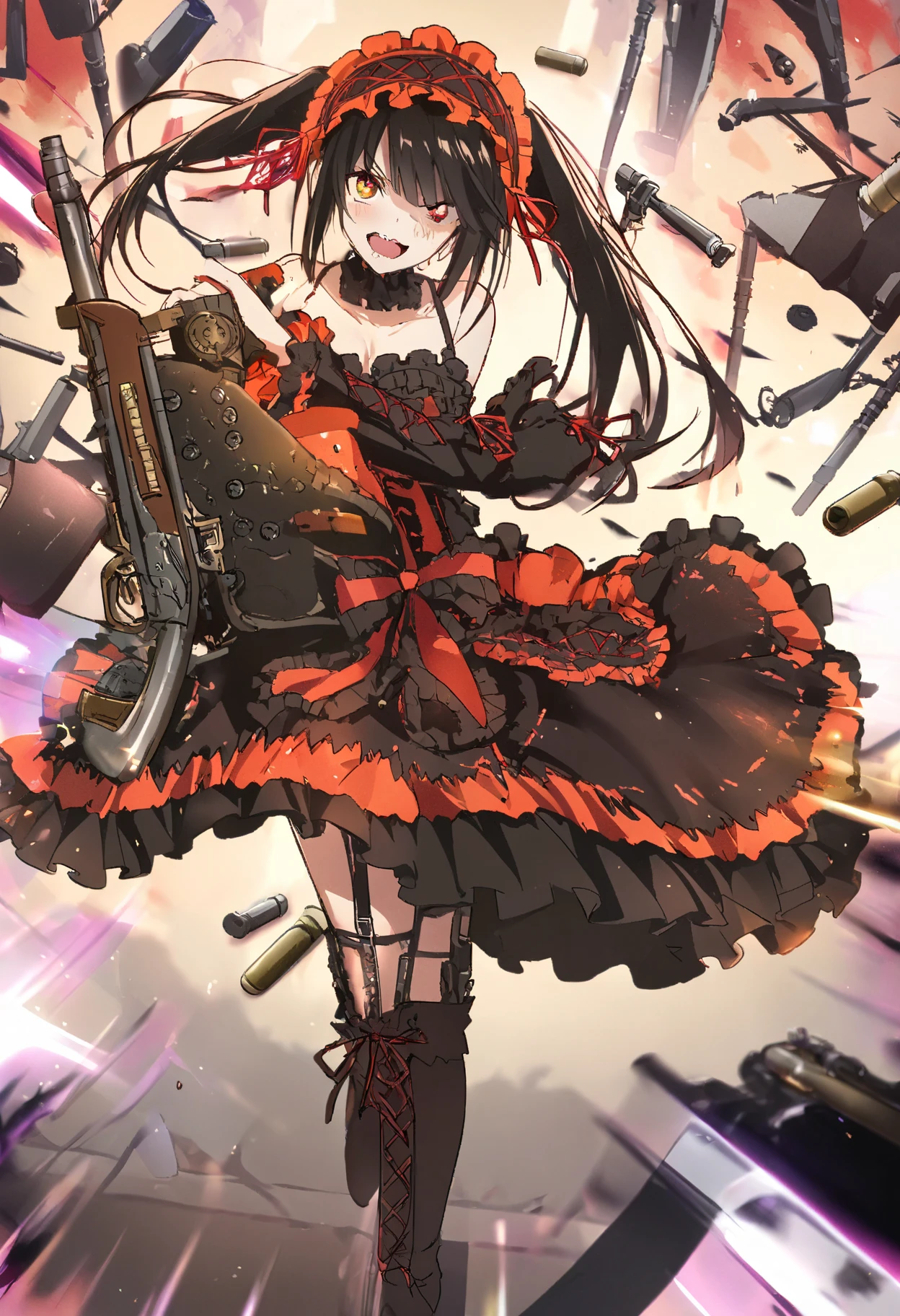 Crazy, Devil Eye, Tokisaki Kurumi, Gun possession, bullet