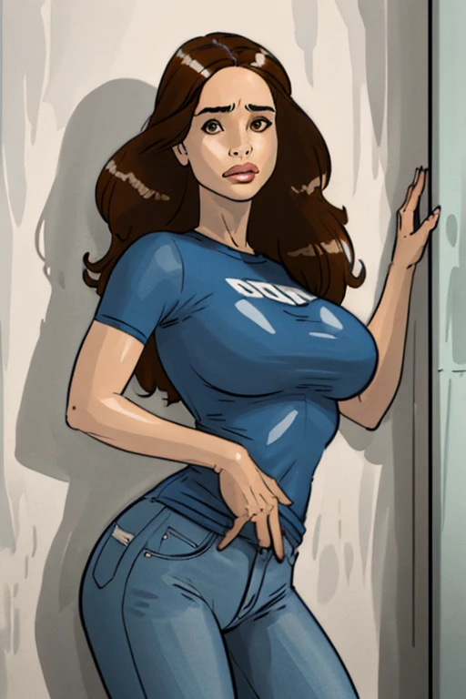 Helen Parr, Jumpy, bothered, blush, portraite, short brunette hair, red bikini, bare feet, feet descalços, feet, Kneeling, A beautiful girl, front viewer, looking ahead at viewer, soft smiling, Kneeling, ((close up)), (fine tune, skinny), Flat Breast, arms behind the back, Knees together, legs together, ((virado para a frente, direct, front camera, looking at the camera, portraite)), ((manacles, chain leash, collared, spectator holding the leash)), detailedeyes,