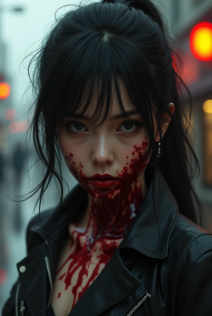 Highest quality, masterpiece, look up, cute,(Horror),(((Beautiful zombie girl))),Dead,Trying to bite,(((Bleeding,Injured))),(((Shedding tears of blood))),((口からBleeding)),((Covered in blood)),((Bitten all over the body)),((Sexy)),(sexy),((Small breasts)),Baby Face,(Middle school students),Black Hair,((Masturbation)),(((Blowjob))),(((Sex,sexual behavior))),Beautiful Style,(Lower body exposed),((Pale skin)),Sensual look,Embarrassed,Sexy表情,Expressions of delight,(Dark atmosphere),(Dark atmosphere,fear),((Dim lighting))