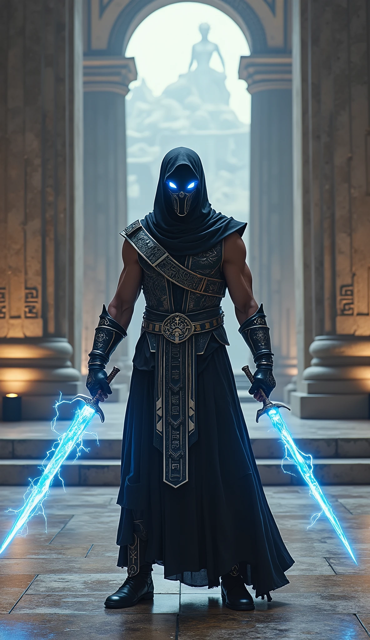 Create a dwarf ninja assassin who has lightning powers.