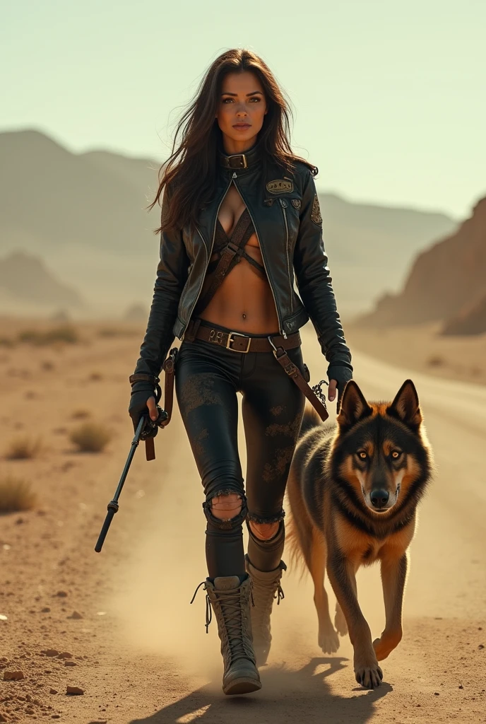 A airbrushed digital illustration, stunningly, fashionable, of a  model, fashionista style, trap luxury wear, illustration, painting, fashion, fullbody, in a desert with panters blacks
