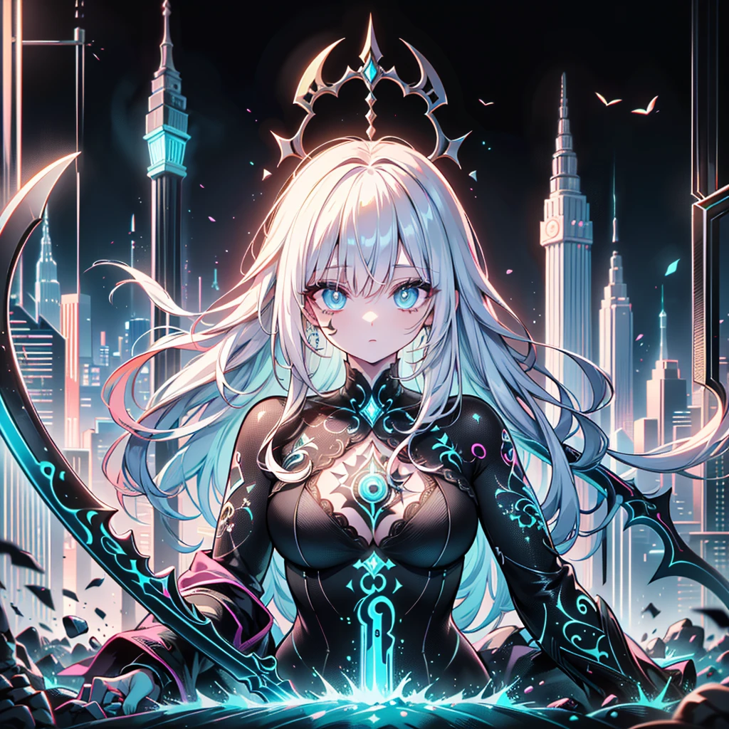8k, dark_fantasy, delicate face, (Delicate glass pupils: 1.5), Standing full body portrait, One eye is blackened, Redness in one eye, 1 person, mechanical marvel, Robots exist