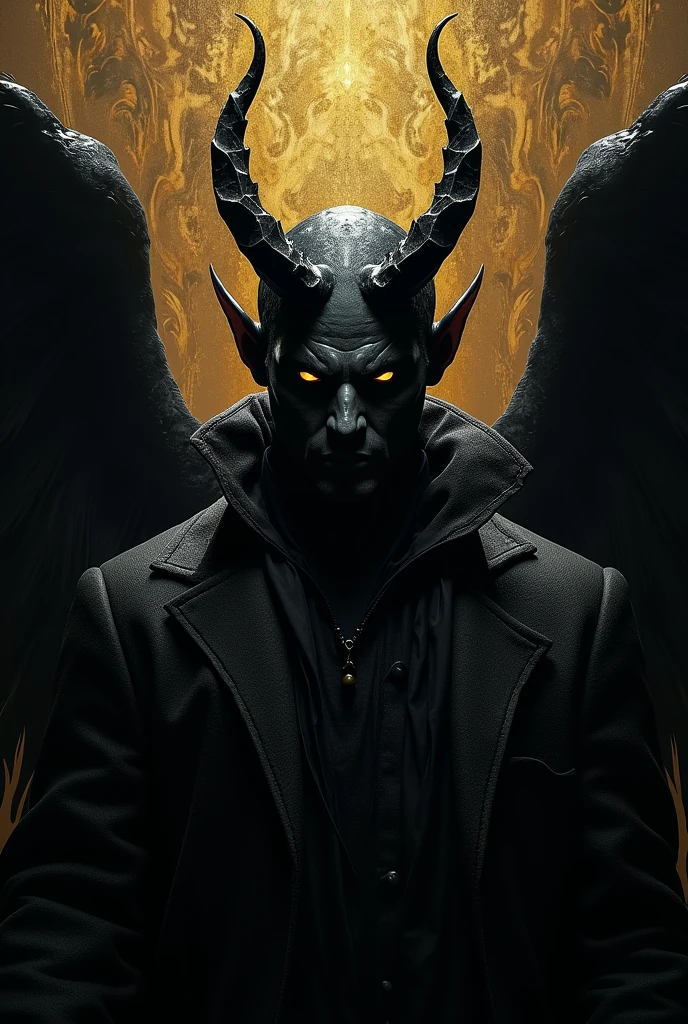 ( realistic)Create a hyper-realistic photograph of the demon Baal, drawing on esoteric and religious descriptions. Baal appears as a powerful and ancient figure, with three heads: one of a toad, one of a cat, and one of a human. The human head has regal, almost kingly features with a stern expression, a crown of dark, twisted metal, and glowing, fiery eyes. His body is a blend of muscular human form and demonic traits, with dark, leathery wings folded behind him and clawed hands. He stands in a dark, infernal landscape with flames and shadows dancing around. The atmosphere is intense and foreboding, capturing the essence of his dark power.Use a Sony A7R IV camera for ultra-high resolution and realism, with a focus on intricate details and lifelike textures. The lighting is dramatic, with a mix of deep shadows and flickering firelight, highlighting the demonic features and creating a sense of depth and menace.
