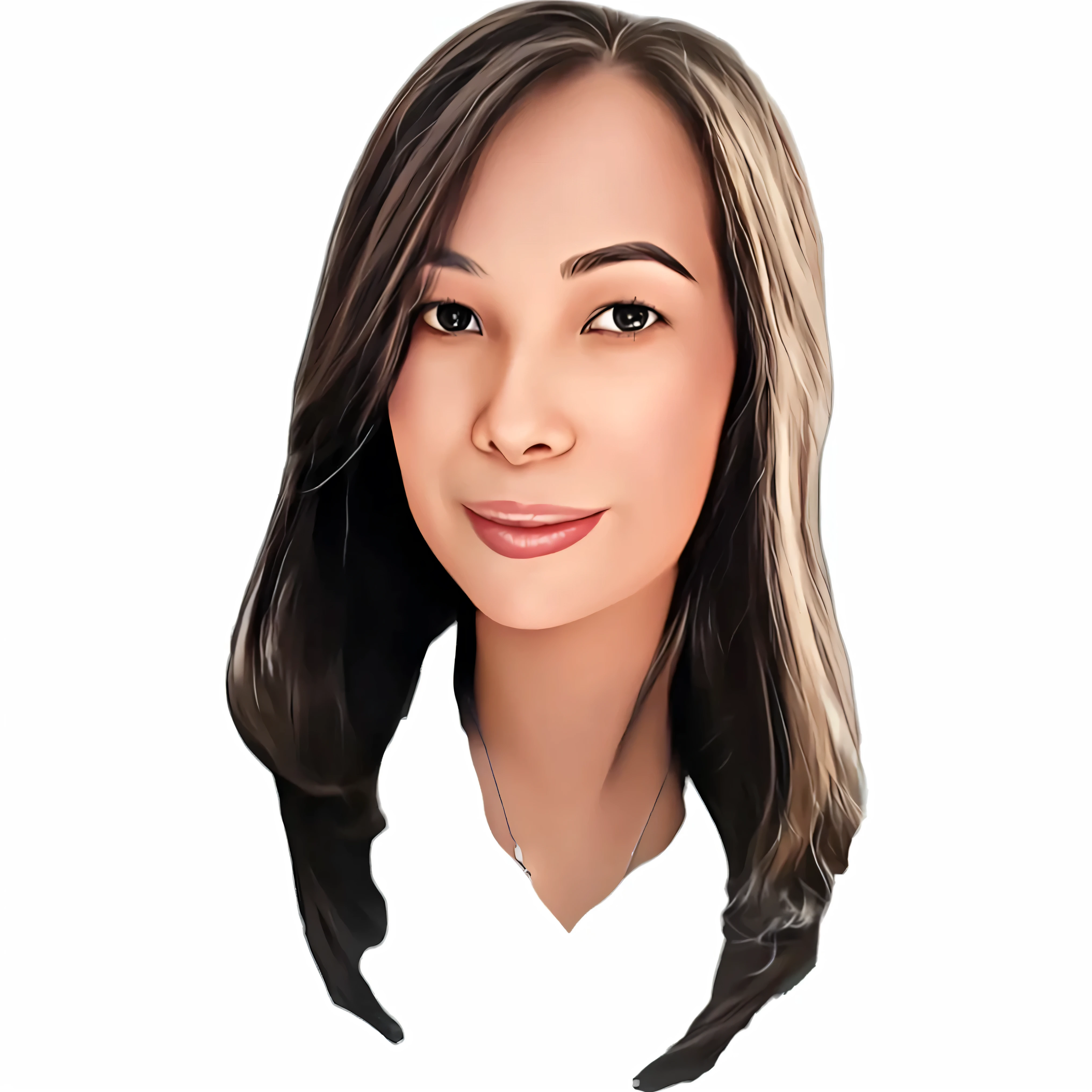 a close up of a woman with long hair and a white shirt, digital illustration portrait, high quality portrait, digital portrait, digital art portrait, cartoon portrait, detailed illustration portrait, professional illustration, proffesional illustration, digitalportrait, portrait illustration, cartoon digital painting, caricature illustration, digital panting, headshot portrait, nft portrait, realistic digital illustration