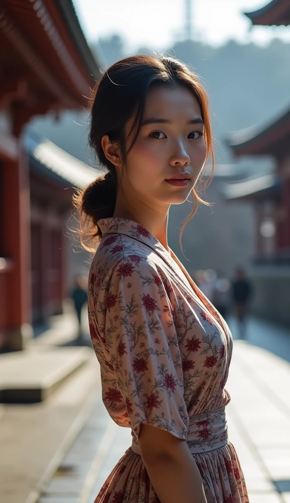 Japanese women&#39;s self-introductions、Small breasted schoolgirl、Cheeky face、peace sign