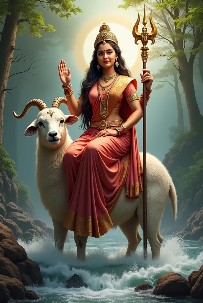 શ્રી ગેલ માતાજી એક પથ્થર પર બેઠેલા હોય છે અને સફેદ રંગ નો સિંગડા વાળા ઘેટો તેની બાજુમાં બેઠો હોય છે અને શ્રી ગેલ માતાજી હાથ માં તલવાર,ત્રીશુલ, ચક્ર, અને આશીર્વાદ આપતા હોય છે માતાજી એ લાલ રંગ ની સાડી પહેરી હોય છે અને તેમનું બ્લાઉઝ લીલા રંગનું હોય છે અને તેનાં ગળામાં ફુલો નો હાર હોય છે અને શ્રી ગેલ માતાજી નાં માથા પર સોનાનો મુગટ હોય છે અને પગ માં સોનાના પાયલ પહેર્યા હોય છે અને શ્રી ગેલ માતાજી ઘેટાં ને દોરી થી પડ્યો હોય છે અને ઘેટાં નાં ગળે સોનાની ઘંટડી પહેરી હોય છે