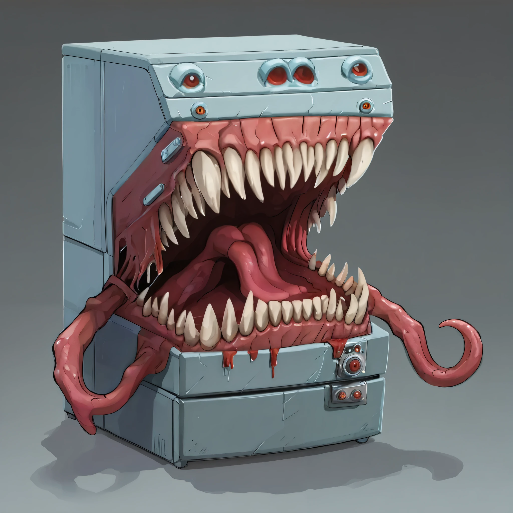 large teeth, gaping mouth, a Refrigerator mimic