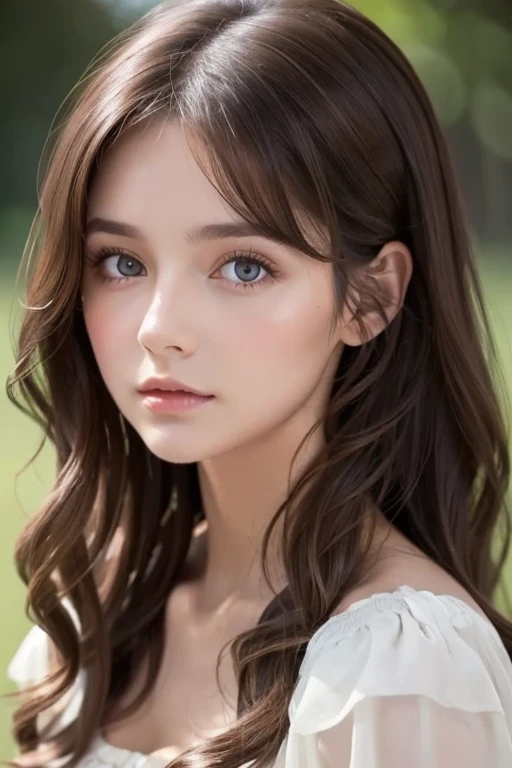 Caucasian girl with dark brown curly hair, [Tenegery  