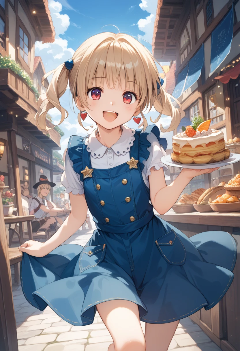 masterpiece, best quality, score_9, score_8_up, source_anime, girl, (***ite), happy, fantasy, pinafore dress,