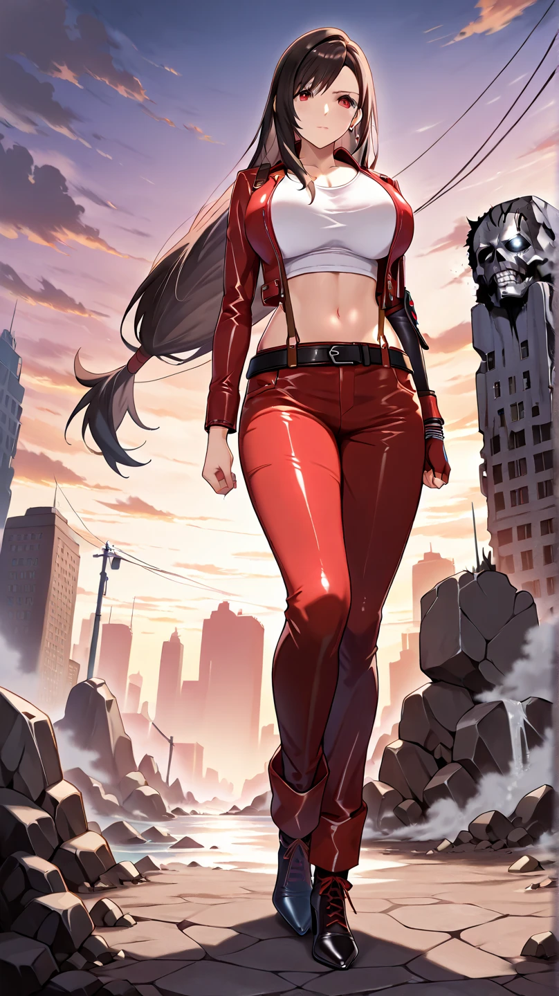 score_9, score_8_up, score_7_up, source_anime,
Tifa Lockhart,
1girl,
Tifa Lockhart, (masterpiece, best quality), 1girl, T-X, terminator, sexy, HD, silver necklake, black heels, perfect body, sexy pose, red leather jacket, red leather pants, Big breast, 