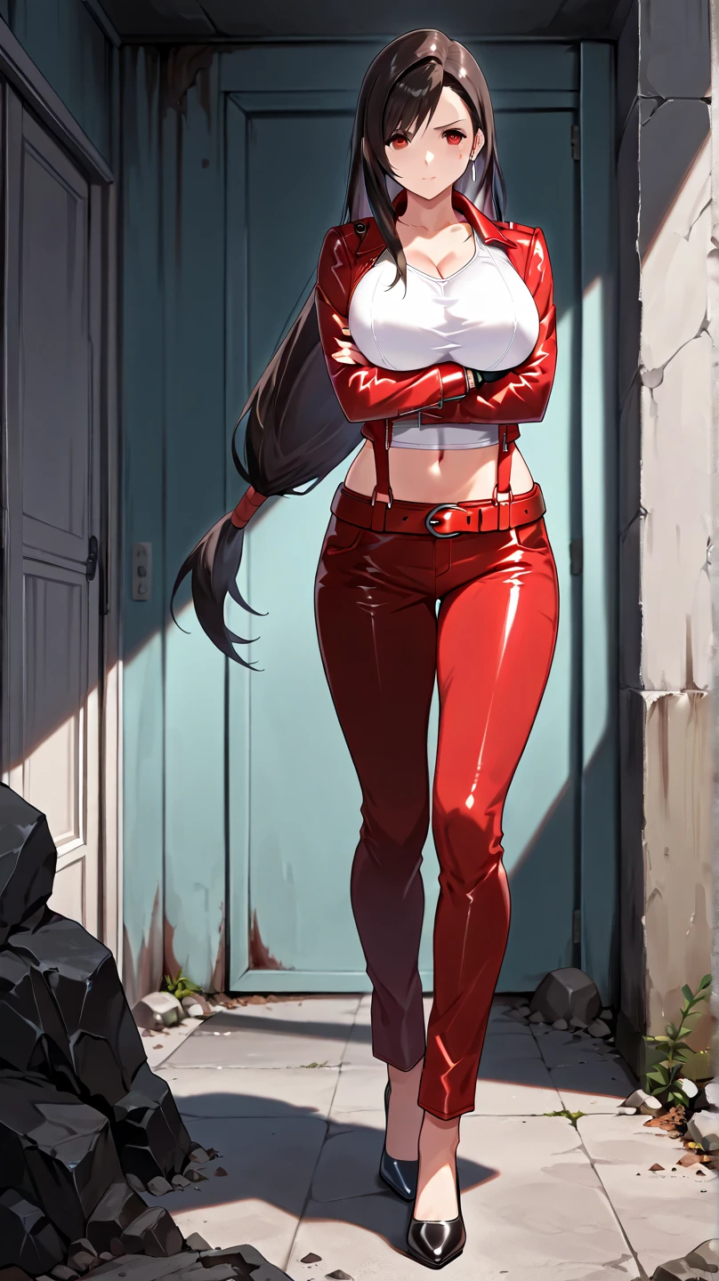 score_9, score_8_up, score_7_up, source_anime,
Tifa Lockhart,
1girl,
Tifa Lockhart, (masterpiece, best quality), 1girl, T-X, terminator, sexy, HD, silver necklake, black heels, perfect body, sexy pose, red leather jacket, red leather pants, Big breast, 