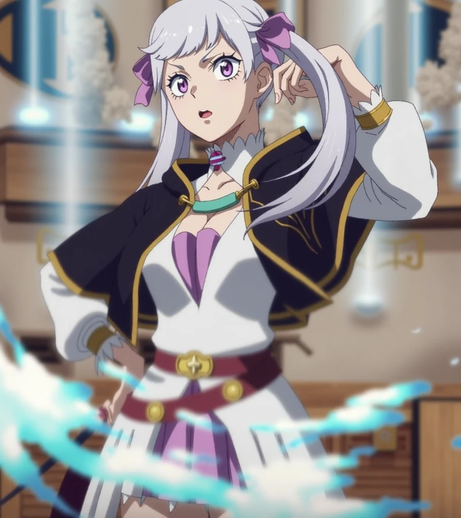 anime styling, Noelle Silva, Black Clover, aga around, magic effects, high qualiy,