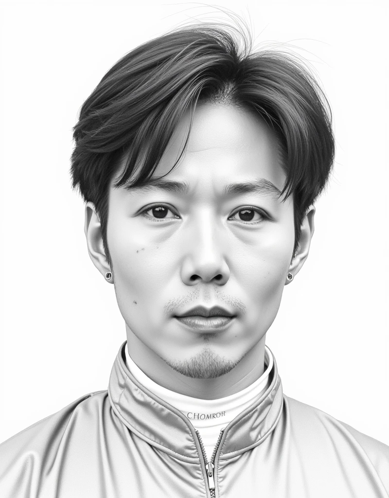 A pencil drawing of jockey Manami Nagashima that looks very similar to him